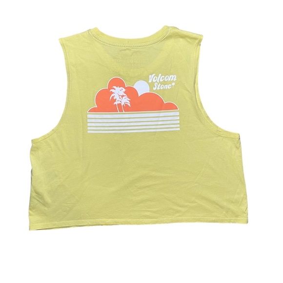 Volcom Stone Hour Crop Top T-Shirt Citron Beach Surf Organic Cotton XL Large - Picture 4 of 5